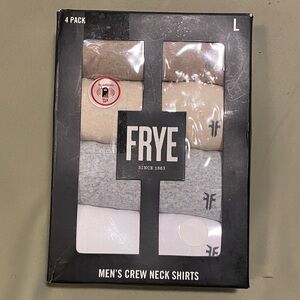 Frye Men's Classic Crew Neck  Tee Shirt/Undershirts Taupe  4pack Mens Large